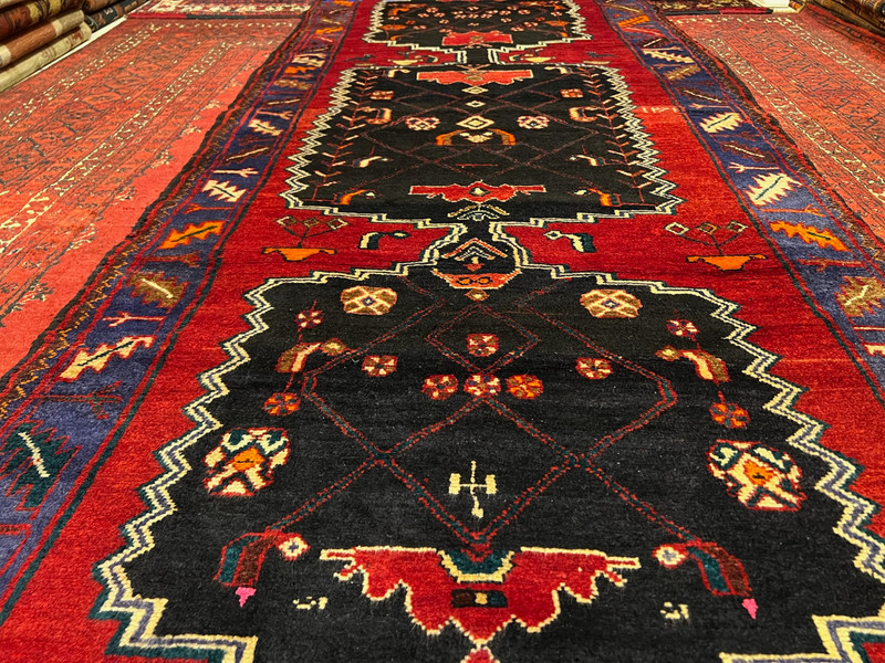 COLLECTORS’ ITEM Vintage Stunning Natural Vegetable Dye Kazak Runner gallery