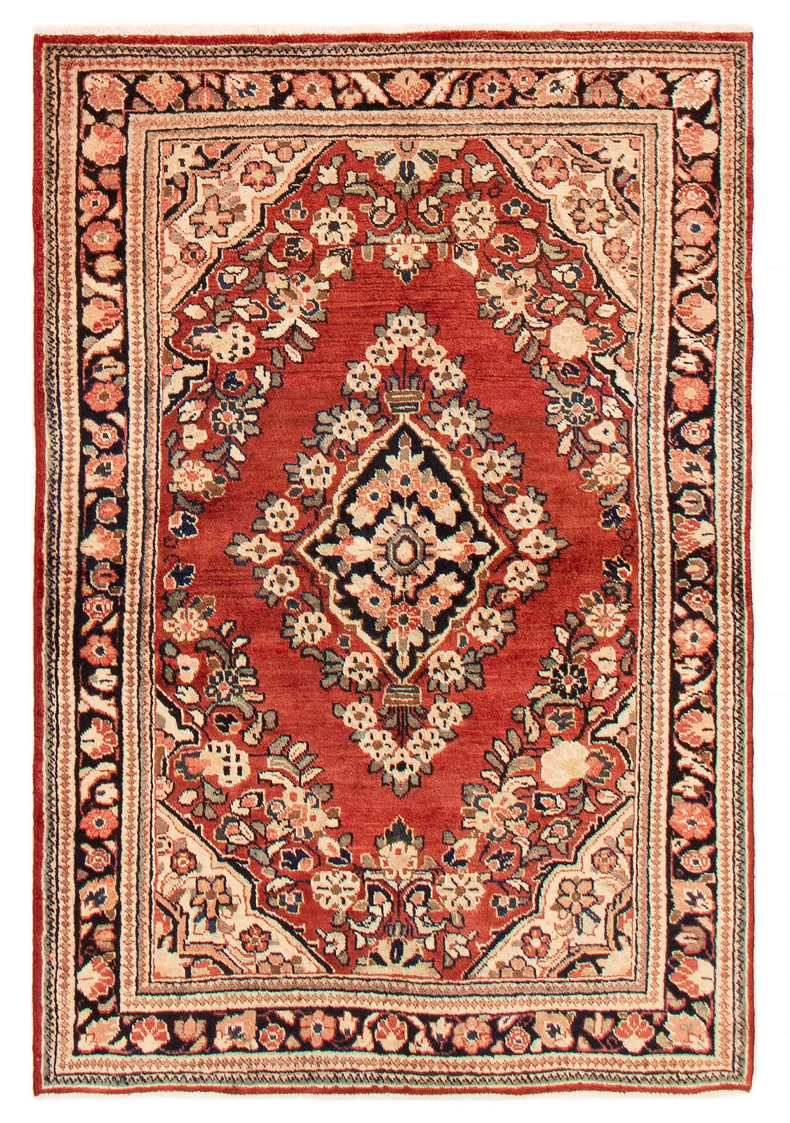 Vintage 4'3" x 6'7" Traditional Hand Knotted Vegetable Dye Wool Area Rug gallery