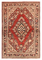 Vintage 4’3″ x 6’7″ Traditional Hand Knotted Vegetable Dye Wool Area Rug