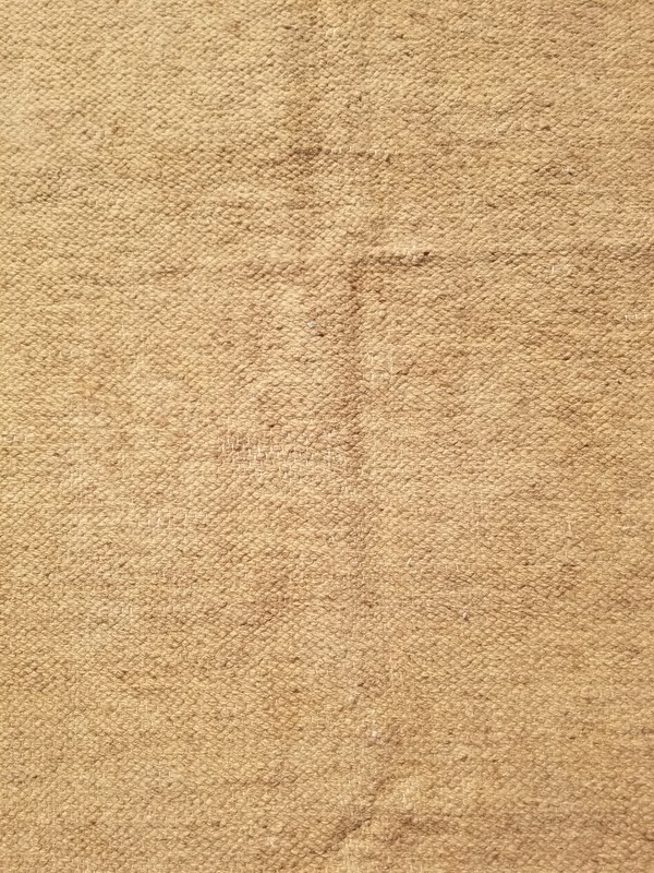Vintage Traditional Handmade Oriental Wool Beige Kilim 7x5.1ft gallery