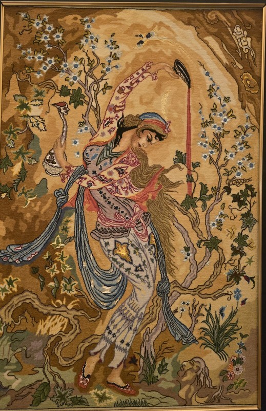 EXCEPTIONAL GENUINE "ROSTAMI" ORIENTAL PICTORIAL RUG FROM "FARSHCHIAN" PAINTING gallery
