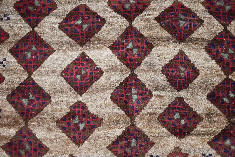 6'2 x 11'8 Collector's piece antique handmade afghan baluchi wool area rug gallery