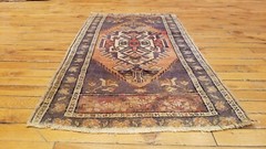Rare Vintage 1940-1950’s Wool Pile Natural Dye Village Rug 1’8″ x 3’3″
