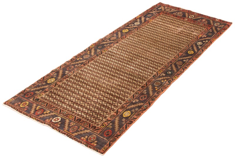 3'8" x 9'1" Vintage Hand-knotted Runner Rug Traditional Oriental Wool Carpet gallery