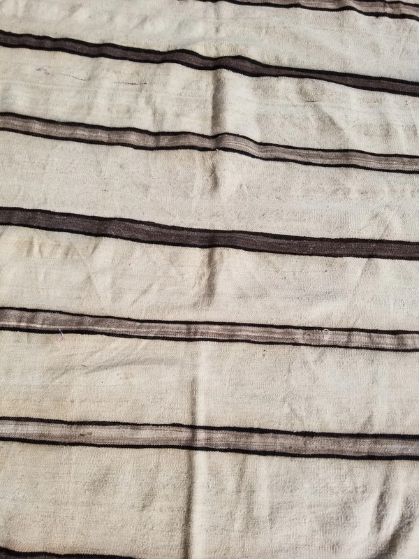 Vintage Traditional Handmade Turkish Striped Wool Multicolor Kilim 6.5x3.7 ft gallery