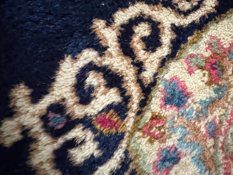 ORIENTAL pink Blue handmade VINTAGE HAND-KNOTTED fine art Rug Middle Eastern gallery