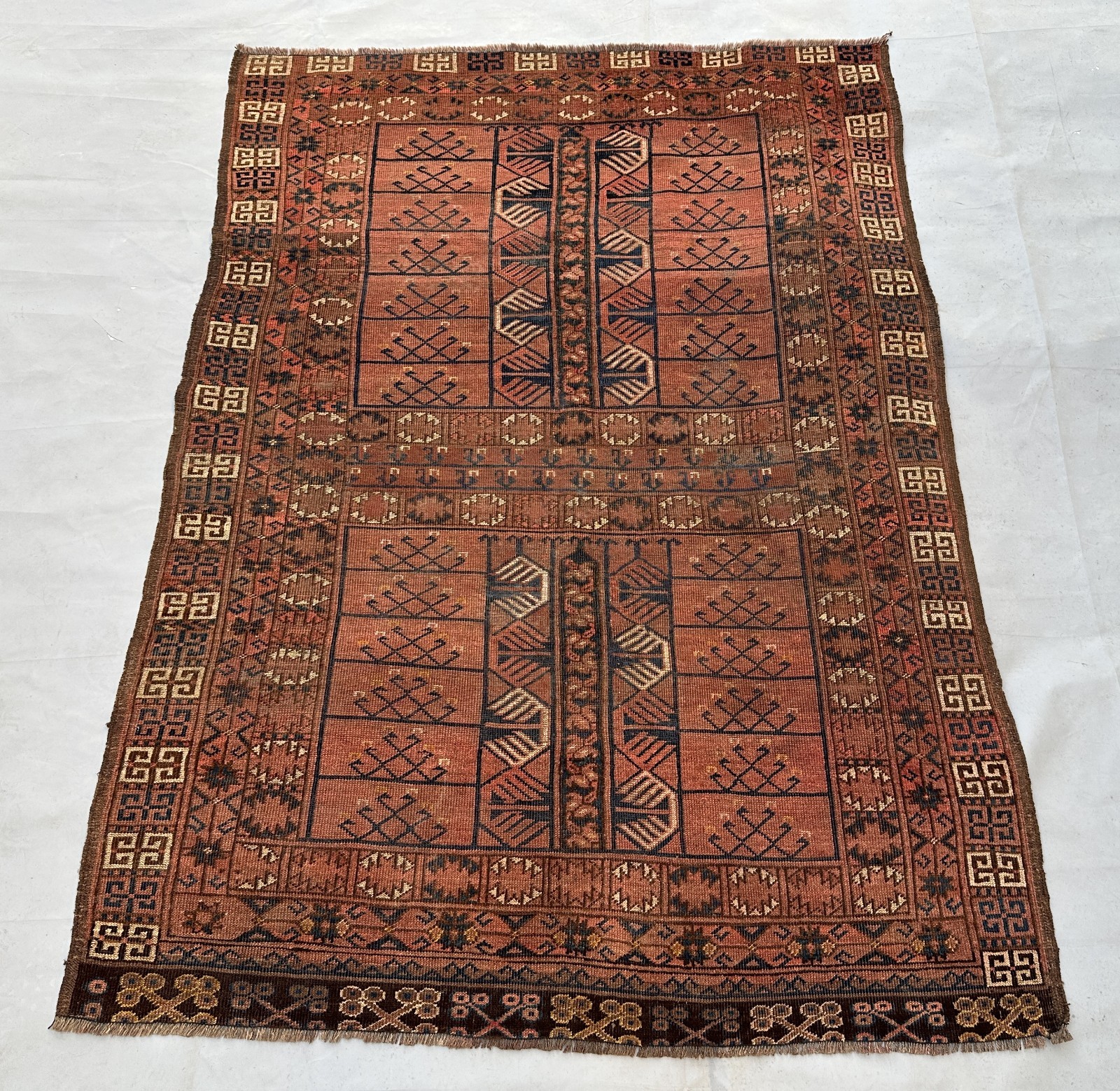 4'5 X 6'5 Ft COLLECTORS' ITEM Antique Hatchulo Purda Ersari Turkoman Carpet gallery