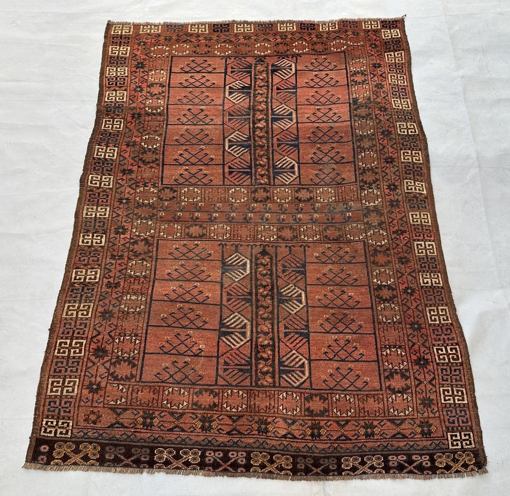 4'5 X 6'5 Ft COLLECTORS' ITEM Antique Hatchulo Purda Ersari Turkoman Carpet