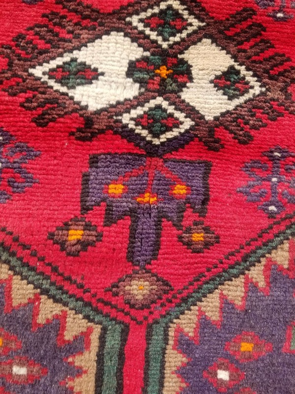 Distressed Authentic Hand Knotted Vintage Afghan Turkmen Wool Area Rug 5.7x3.9ft gallery