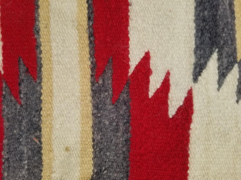 Vintage Handmade Native American Navajo Gallup Throw Wool Rug 84 x 38 cm gallery