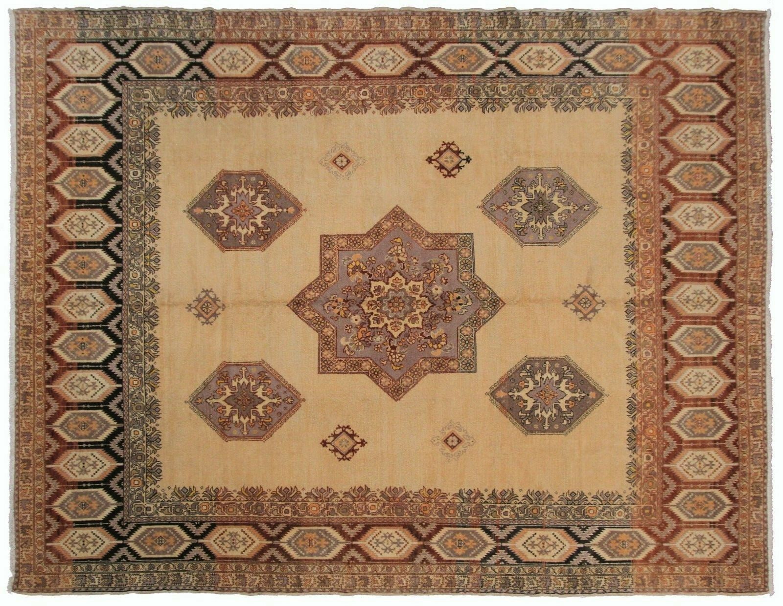 9x12 Magnificent Vintage Handmade Beige Area Rug Ikat Design Neutral Earth Tones gallery