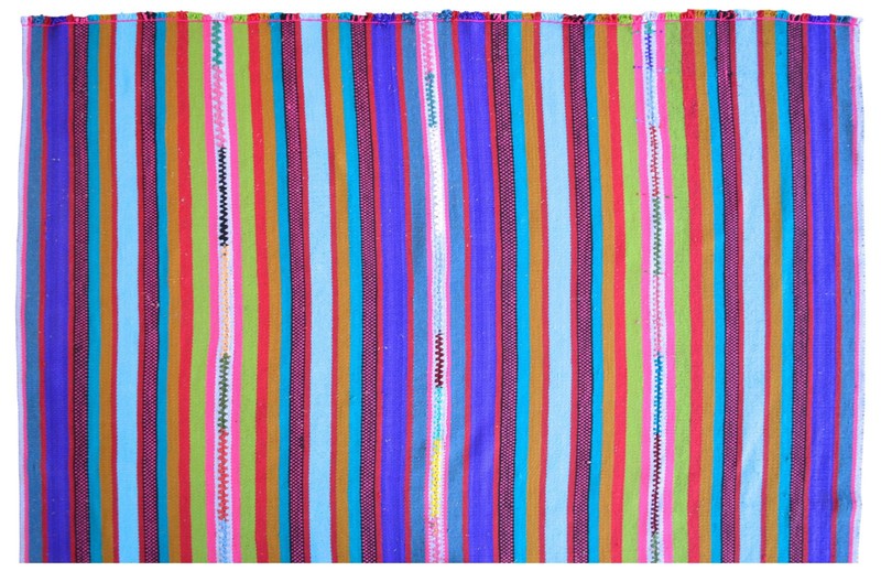 Vintage Turkish Rug Kilim Hand Woven Sofreh Rug For Living Room - 5′ 6″ x 8′ 6″ gallery