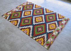 Turkish Classic Antalya Kilim Rug Hand Woven zigzag Pattern Area Rug 51″ x 77″