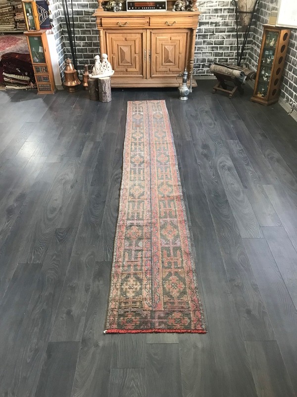 Turkish Patchwork Runner Rug , Vintage Runner Rug , Entry Rug , Kitchen Rug , Pi gallery
