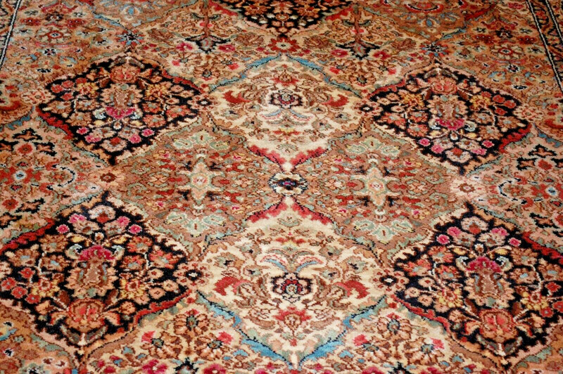 AUTHENTIC KARASTAN EMPRESS KIRMAN BLACK PATTERN #700-724 RUG CARPET 5'9" x 9" gallery
