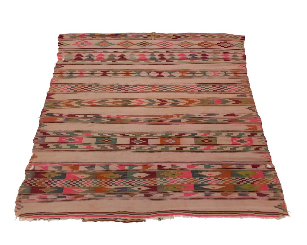 Handmade Algerian Tribal Berber Bohemian Antique Carpet - Area Rug 190x194 cm