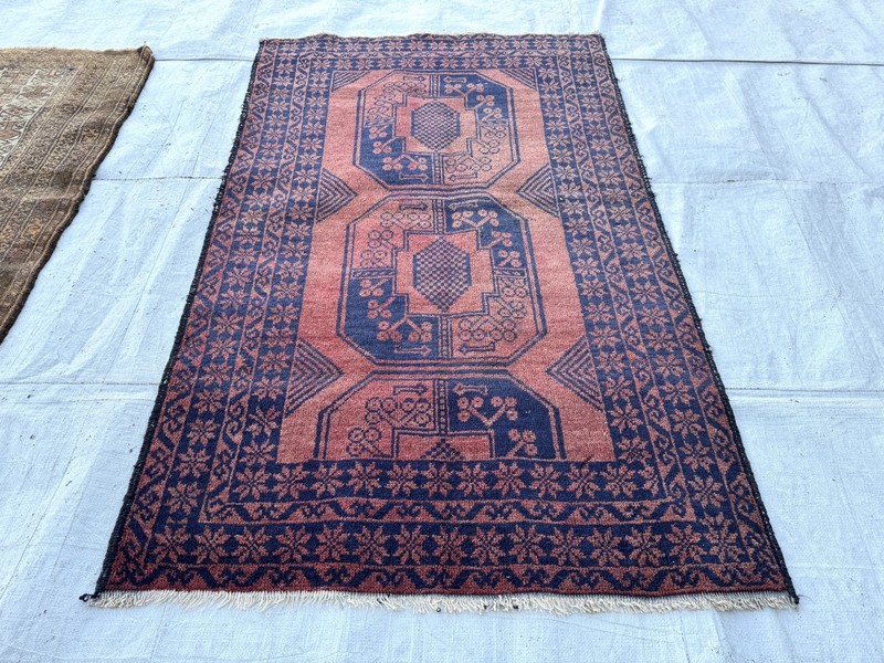 1930s Terracotta Turkmen Bokhara Rug 3x5 Traditional Afghan Faded Persian Carpet gallery