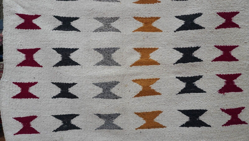 2'7" x 2'9" Vintage Navajo Wool Hand Woven South West Rug gallery