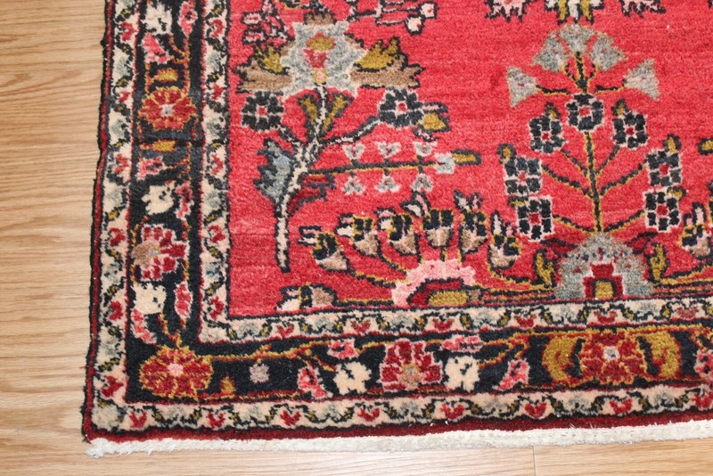 Handmade Lilihan Rug 3'7" x 5' Wool rug Red floral matches Heriz Sarouk Hamadan gallery