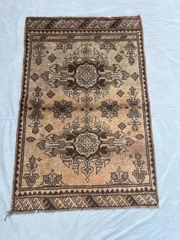 2'7 x 3'11 ft Vintage Afghan Rug Hand Knotted Wool Terracotta Tribal Carpet gallery
