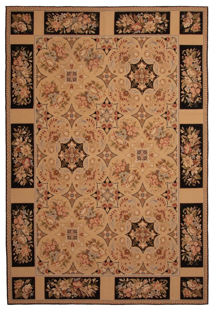 Vintage Hand Woven Area Rug 6'0" x 8'11" Traditional Wool Oriental Carpet