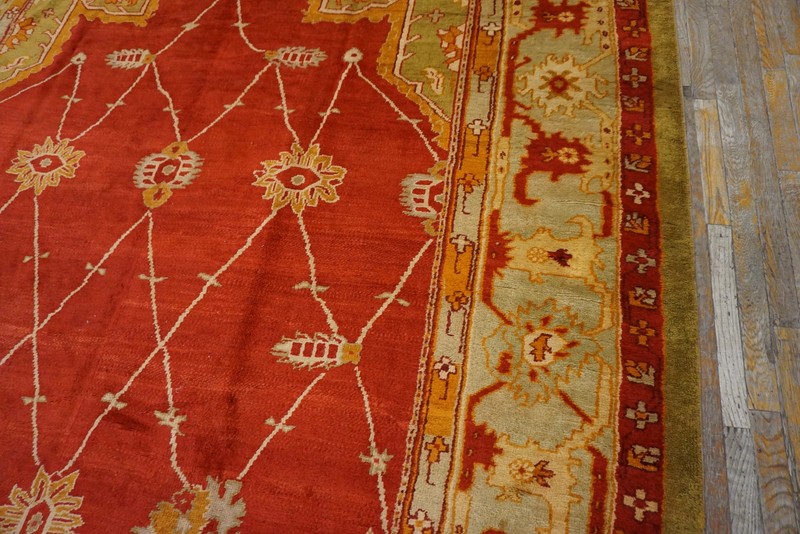 9'x21' Large Scale Arts and Crafts Design Antique Red Turkish Oushak Rug gallery