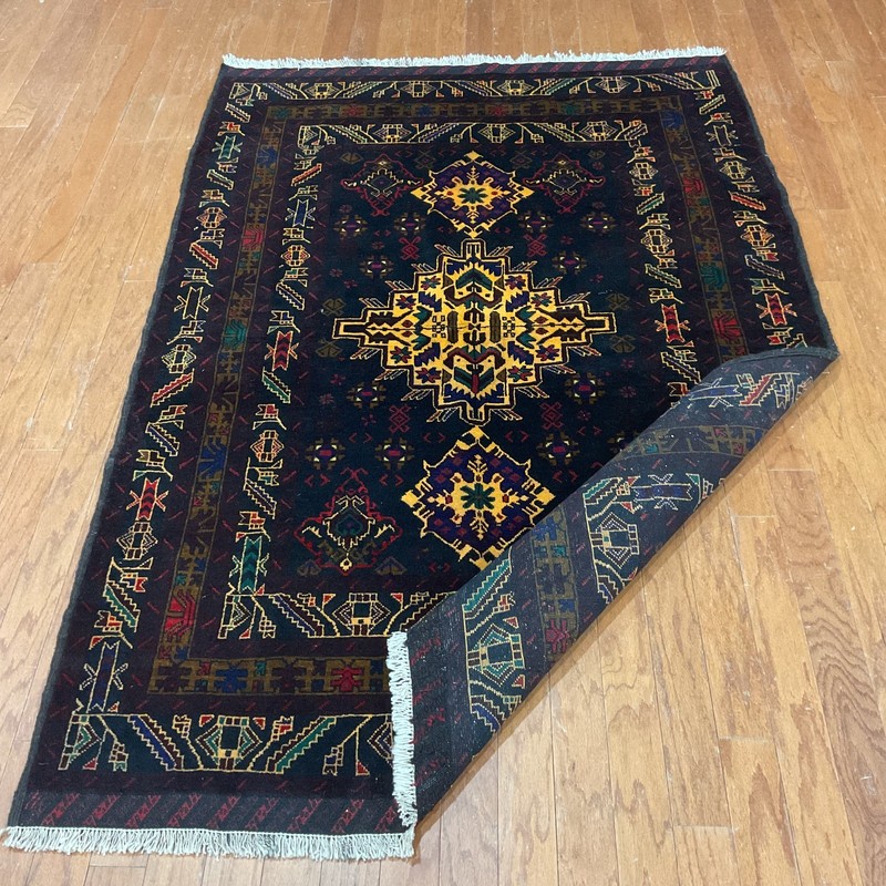 Handmade Afghan Tribal Balouchi Rug (4'4 x 6'4) gallery
