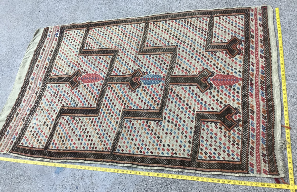 Vintage TURKISH TRIBAL KILIM RUG Konya Region Central Anatolia Turkey Cicim ASIS