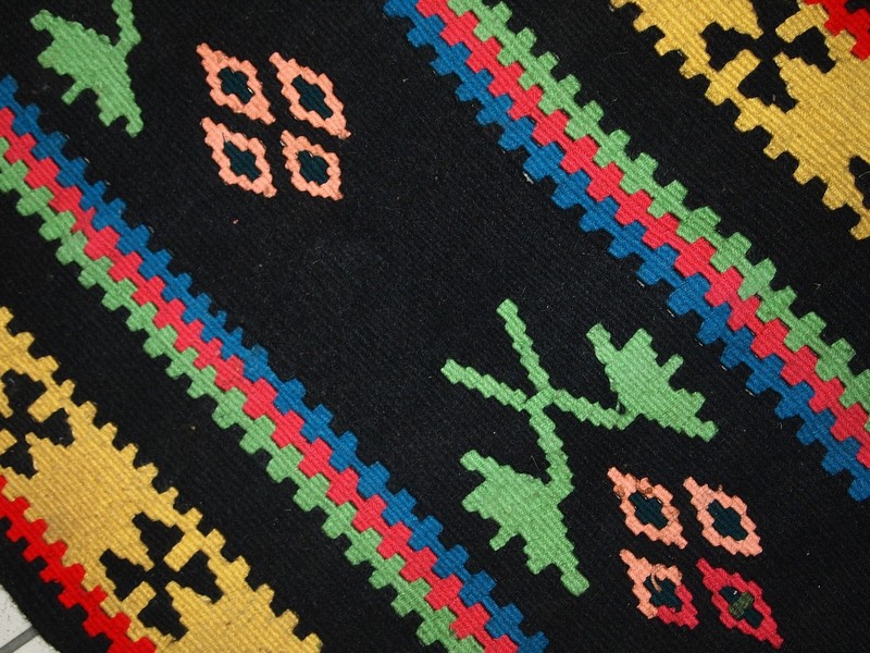 Vintage Turkish Anatolian Kilim Prayer Rug 67x135cm Wool 1970s Handmade gallery