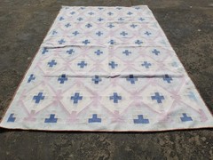 Vintage Traditional Handmade Scandinavian Wool Multicolor Kilim 5.1×3.8 ft