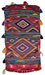 Vintage Turkish Handwoven Kilim Pillow Cover 19×36” Anatolian Tribal Rug Pillow