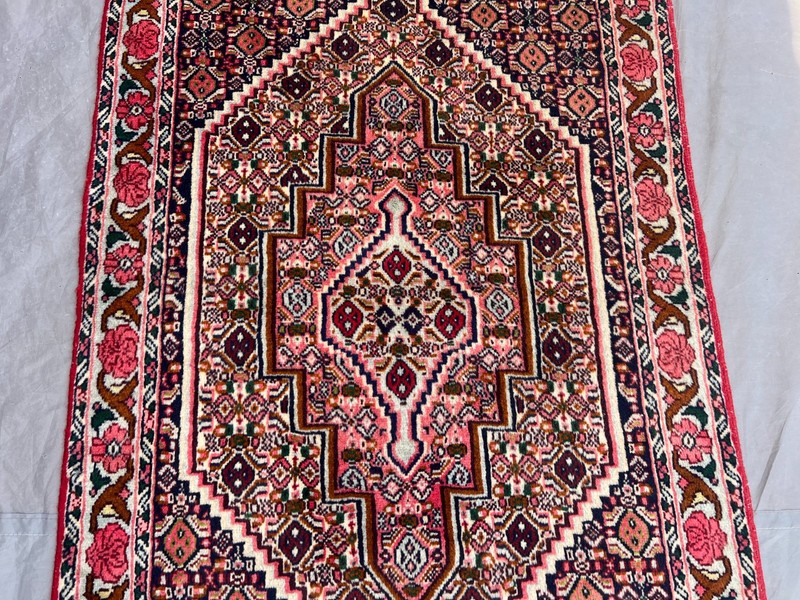 Pink Turkish Vintage Hand Knotted Geometric Tribal Medallion Moss Rug 2'6x4'5 gallery