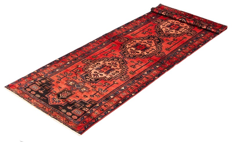 3'4" x 9'11" Vintage Hand-knotted Runner Rug Traditional Oriental Wool Carpet gallery