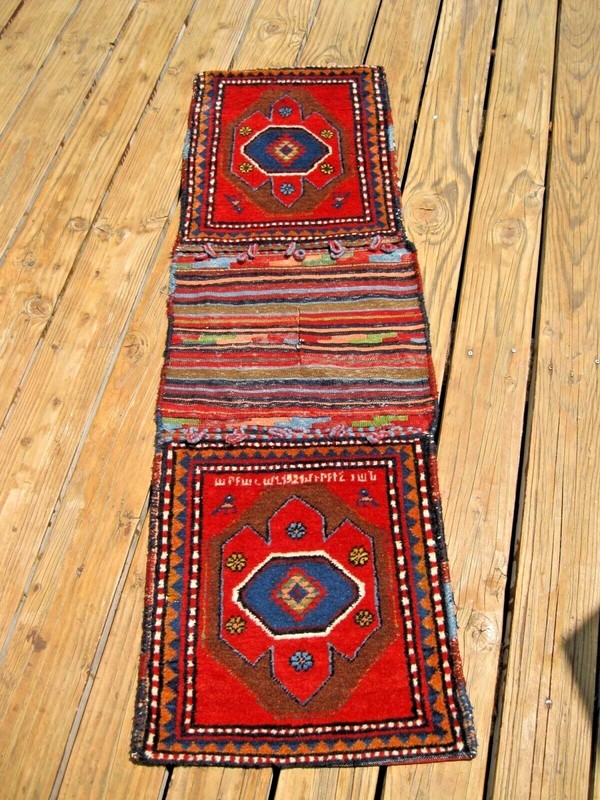 ANTIQUE ARMENIAN DATED 1921 SADDLE BAG FULL PILE EXCEPTIONAL PIECE gallery