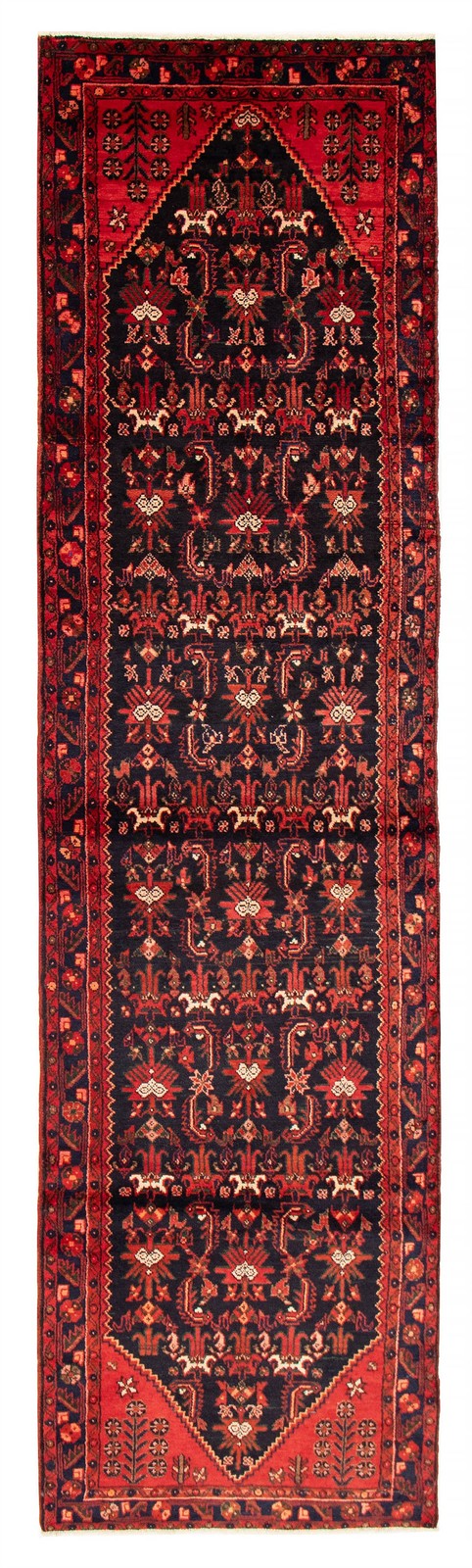 3'7" x 13'6" Vintage Hand-knotted Runner Rug Traditional Oriental Wool Carpet gallery
