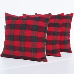 Cozy Buffalo Plaid Kilim Cushion Covers – 16″ Wool Set for Home Decor