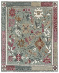Elegant Teal Base Rug with Gold Accents Rug 8×10 ft
