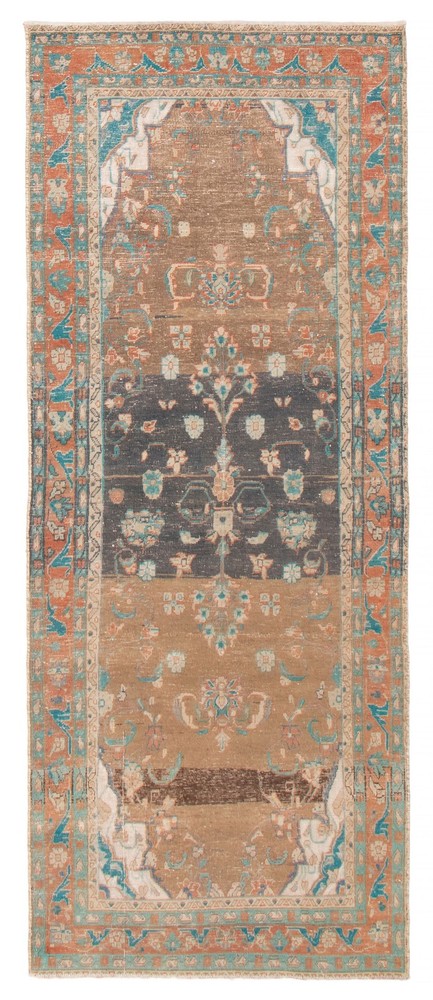 Vintage 3'9" x 9'6" Traditional Hand Knotted Vegetable Dye Wool Area Rug