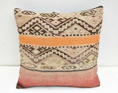 Vintage Anatolian Home Decor Sumac Kilim Pillow Cover 17” X 17” Pillow Cover