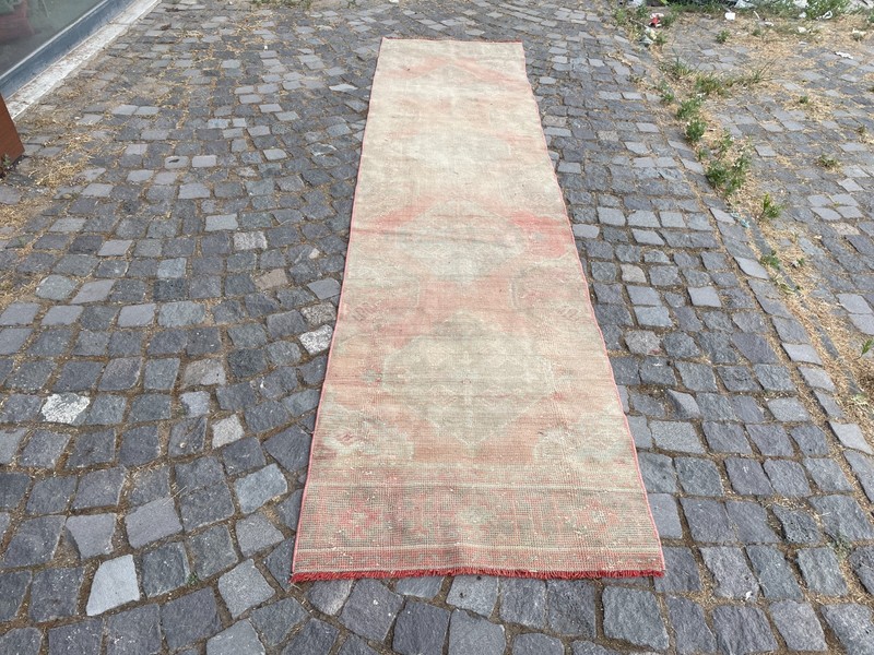 Turkish Vintage Rug Handmade Wool Rug Bohemian Runner Rug Home Rug 2,6 x 10, ft gallery