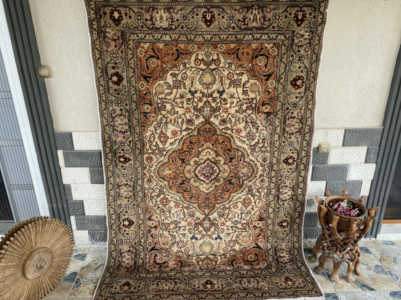Handmade Turkish Vintage Area Rug, 1970s Antique Wool Tribal Farmhouse Carpet gallery