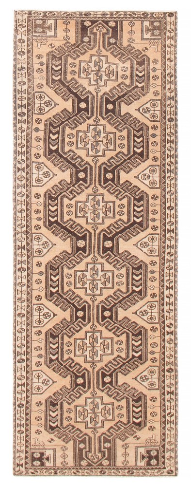 Vintage Hand-knotted Runner Rug 3'5" x 9'8" Traditional Oriental Wool Carpet