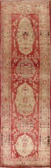 Red Wool Hand-knotted 13 ft Runner Rug Vintage Traditional Hallway Carpet 4×13