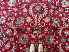 9×12 RED ANTIQUE RUG VINTAGE ORIENTAL signed fine handwoven vegetable dye real
