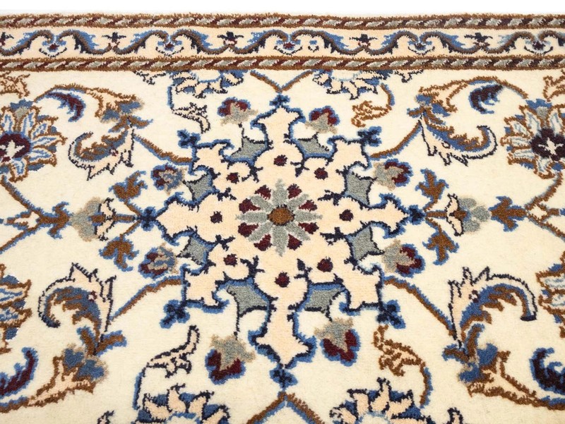 Hand-Knotted Indo-Nain Wool Rug Classic Floral Design Oriental Carpet 2X3 ft gallery