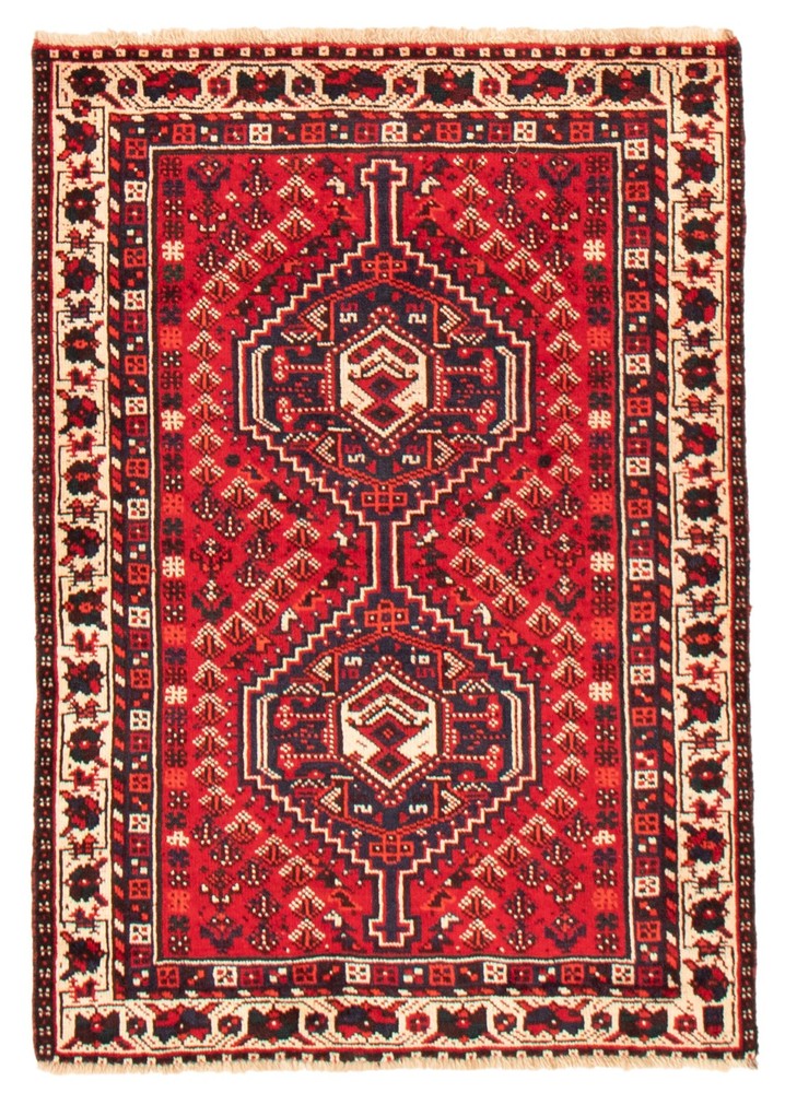 Vintage 3'7" x 5'1" Traditional Hand Knotted Vegetable Dye Wool Area Rug