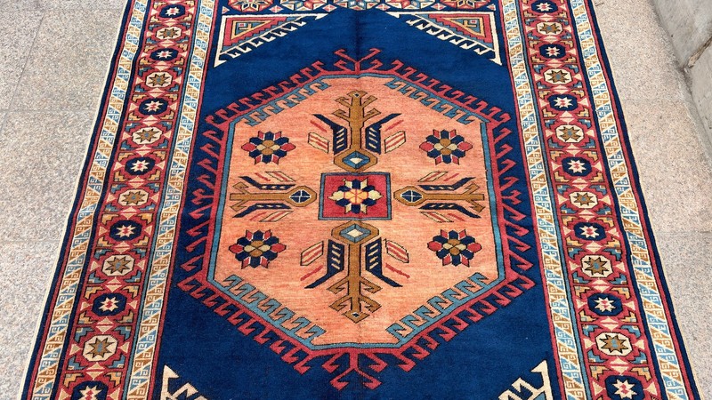 4'10'' X 6'7'' Vintage Carpet Natural Village Rug Handmade Rug.SKU:IM1766 gallery
