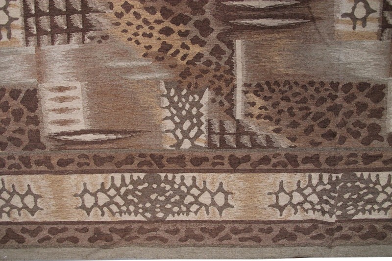 12x18 Vintage Art Nouveau Flatwoven Handmade Oversized Area Rug 366cm x 554cm gallery