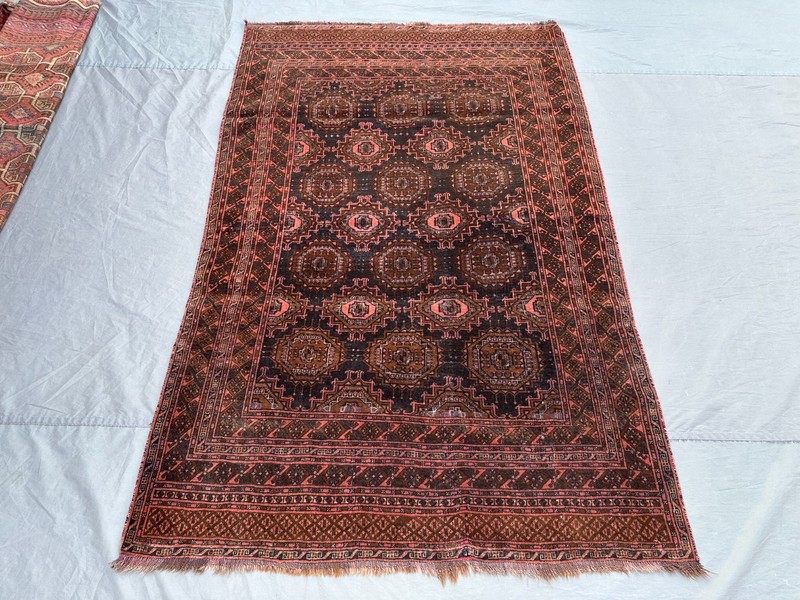 4'4x6'10 Antique Turkoman Ersari Hand Knotted Wool Rug Rare Tribal Oriental Rug gallery