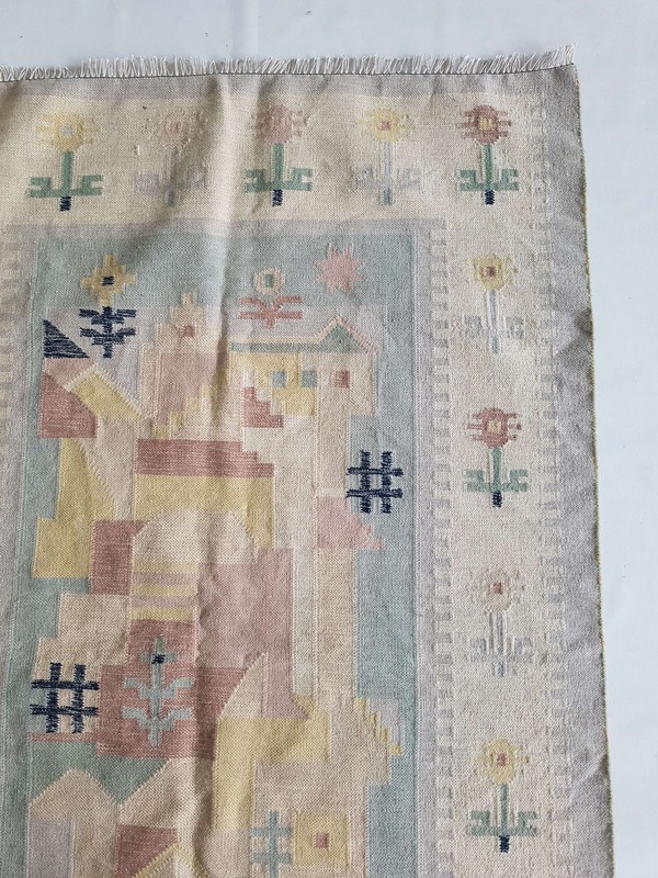 Vintage Handmade Traditional Geometric Multicolor Kilim Rug Carpet 171x116cm gallery